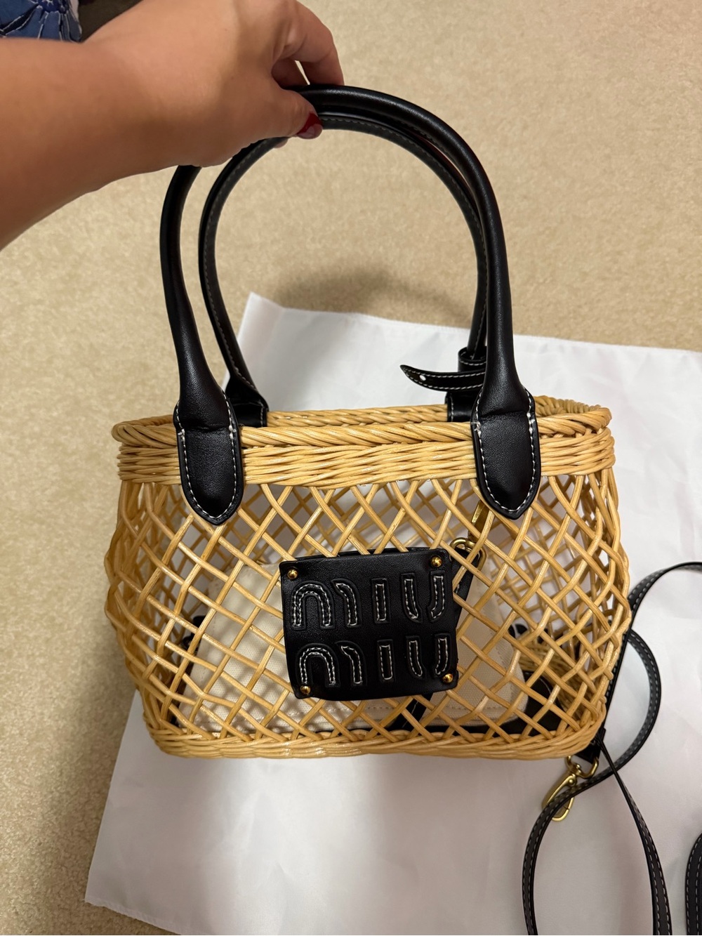 Miu Miu Wicker Basket Bag